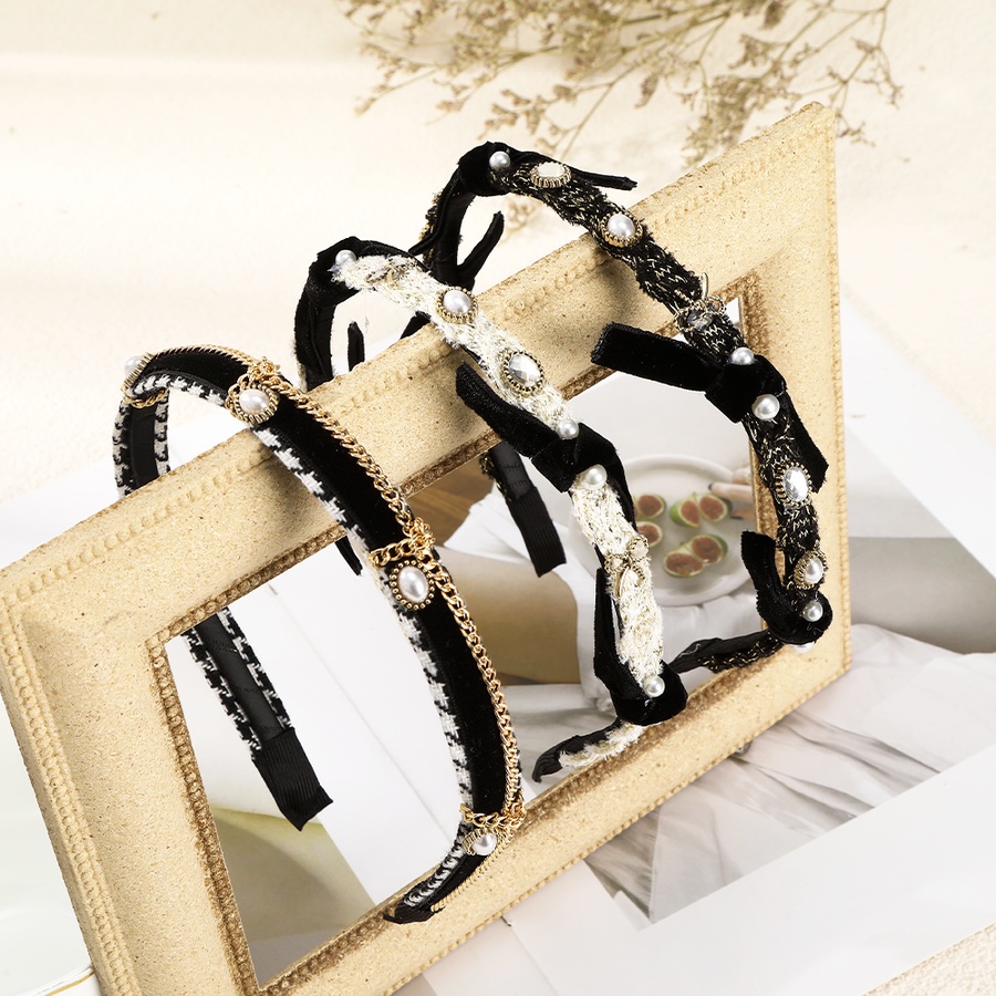 Băng Đô Cài Tóc Đính Đá Pha Lê Và Ngọc Trai Nhân Tạo Phong Cách Hàn Quốc Mới