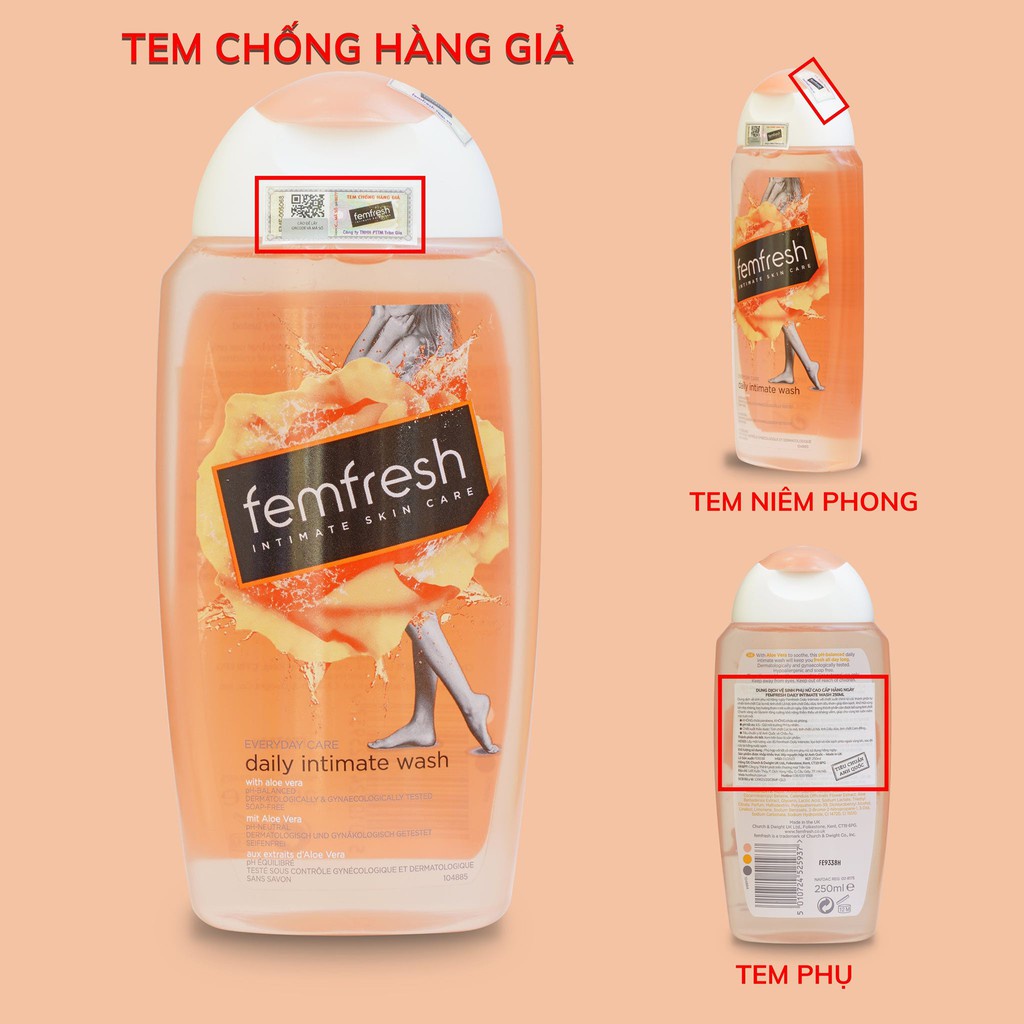 Dung Dịch Vệ Sinh Cho Vùng Kín Sạch, Thơm, Tươi Mới Suốt Ngày Dài Femfresh Daily Intimate Wash 150ml