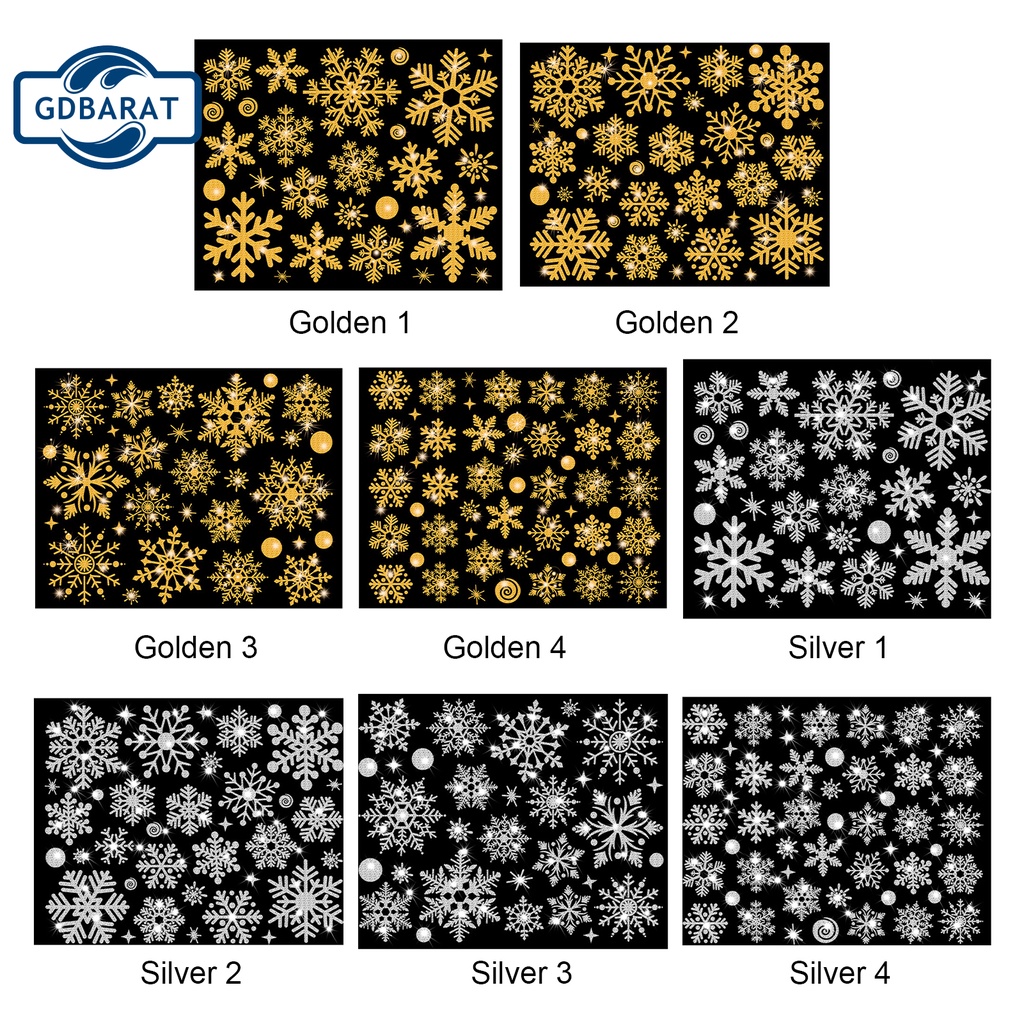 Miếng dán cửa sổ tĩnh điện hình bông tuyết dùng trang trí giáng sinh