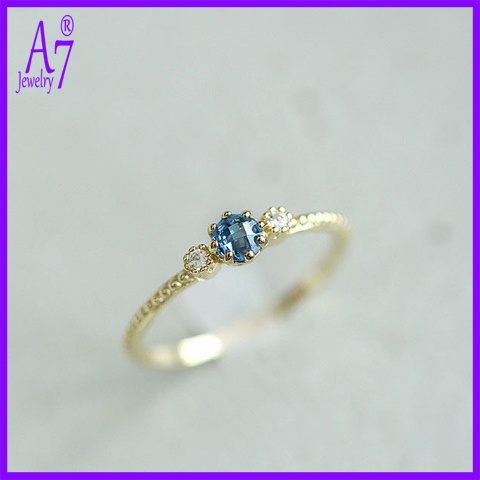 Nhẫn Bạc 925 Đính Cầu Hôn Màu Xanh Biển X5Y16