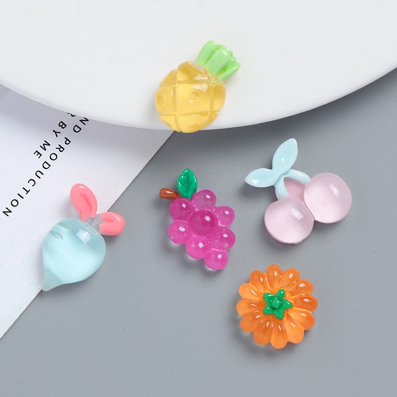 Bộ 5 Quả Nho/Dâu Tây Nhân Tạo Bằng Nhựa Resin Dùng Để Tự Trang Trí Ốp Điện Thoại