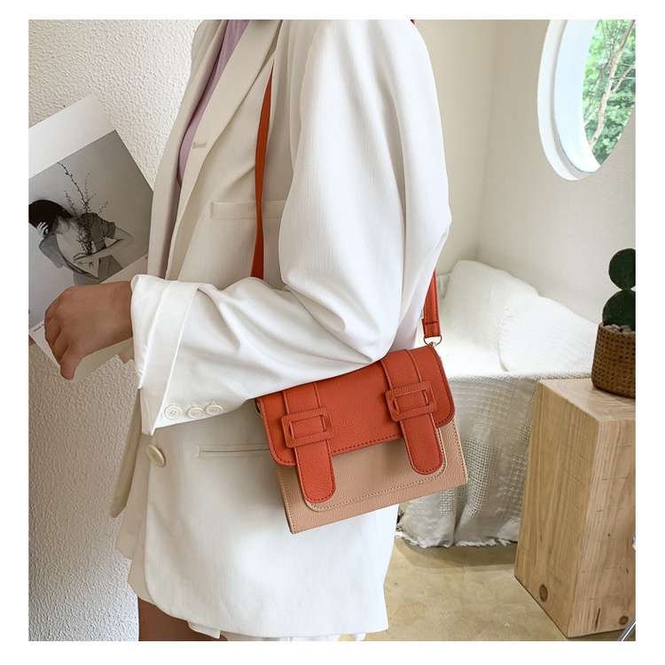 Túi đeo chéo nữ mini nắp túi phối màu cute phong cách Hàn Quốc túi xách nữ thời trang trẻ trung bền đẹp rẻ ABICA TX008