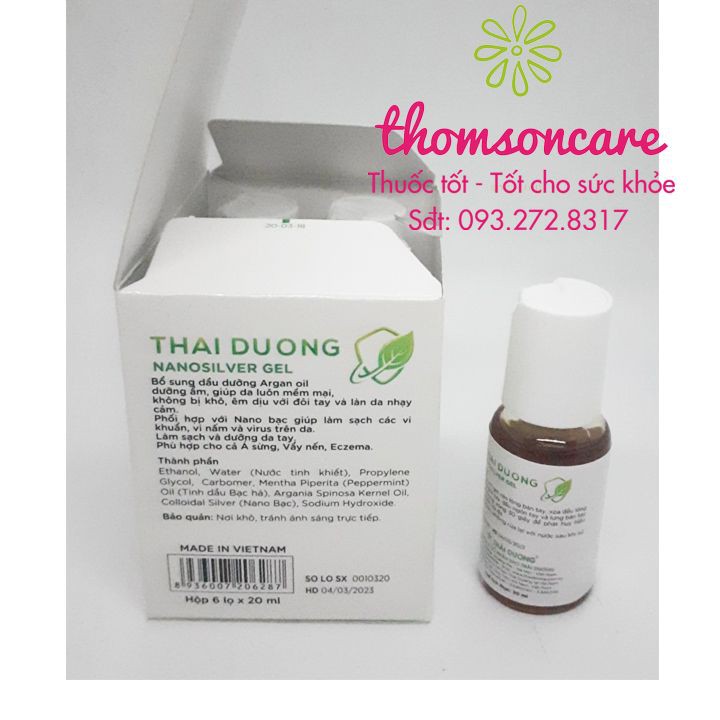 Combo 6 lọ Nước rửa tay khô mini Thái dương lọ 20ml - nhỏ gọn, tiện bỏ túi mang theo, sát khuẩn y tế nhanh