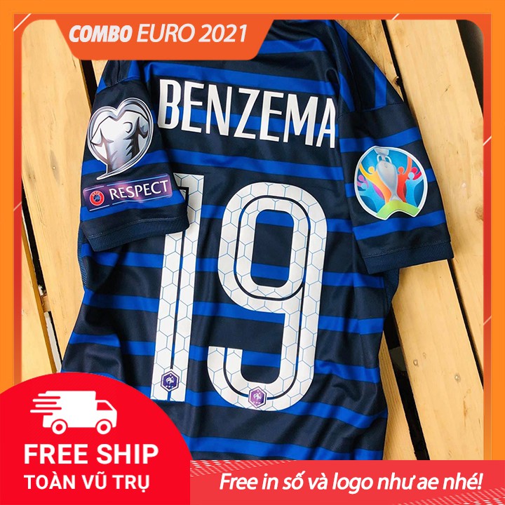 Combo free in logo và số Áo đấu Euro 2021