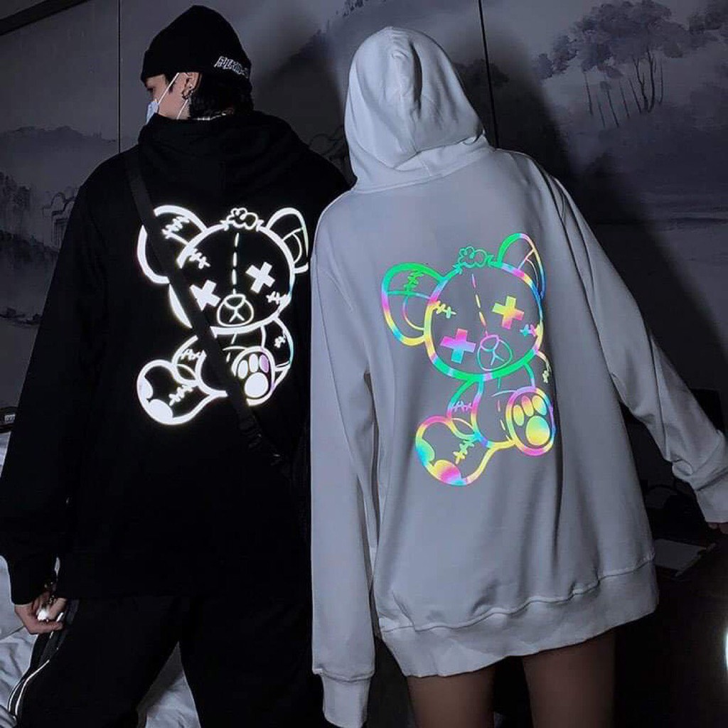🍂 HOODIE phản quang hình gấu siêu cute unisex SIZE S - XXL