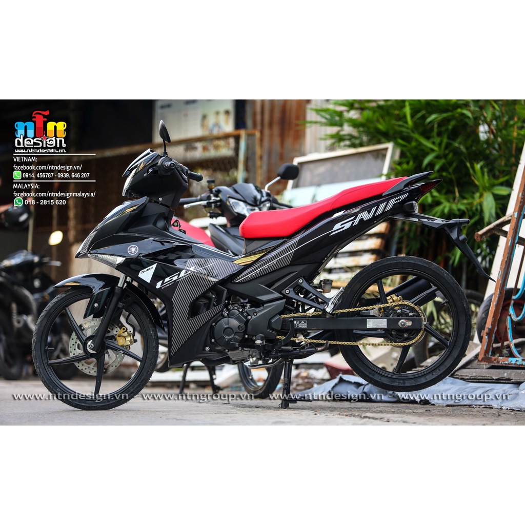 Tem Decal Rời Dán Xe Exciter 150 Mẫu Chữ Sniper Sọc Trắng Đen Xám Cực Đẹp, Hàng 3 Lớp Chất Lượng Cao