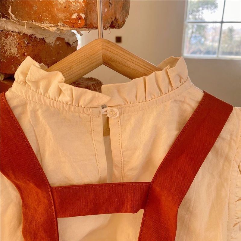 Bộ Trang Phục Hai Mảnh Gồm Áo Tay Ngắn Và Quần Short Bằng Cotton Phong Cách Hàn Quốc Hàng Mới Dành Cho Bé Gái 2022