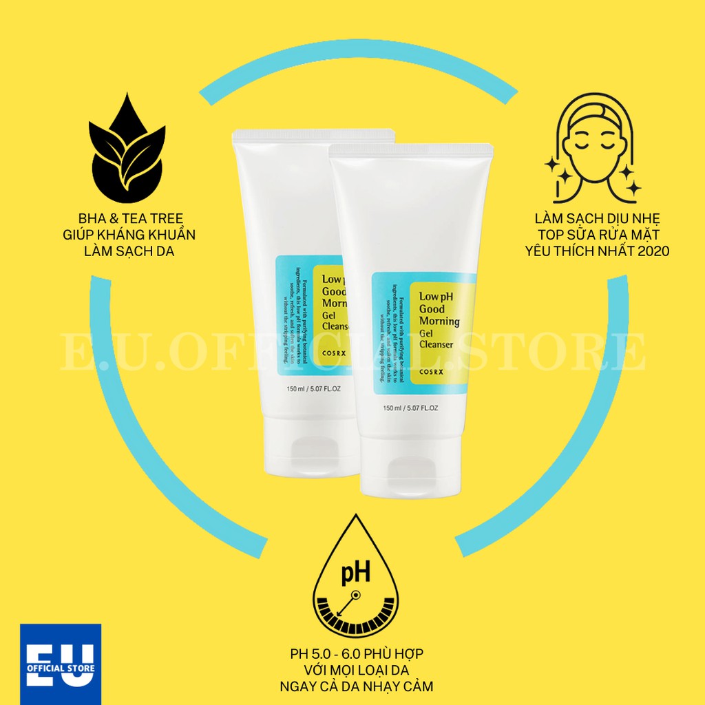 [Loại 150ml]Sữa Rửa Mặt Cosrx Low PH Good Morning Gel Cleanser Dạng Gel Chiết Từ Dầu Cây Trà | BigBuy360 - bigbuy360.vn