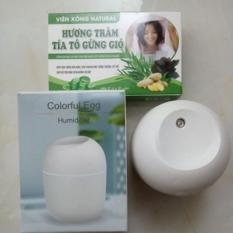 Combo máy xông tinh dầu kèm 1 hộp xông tinh dầu hương tràm