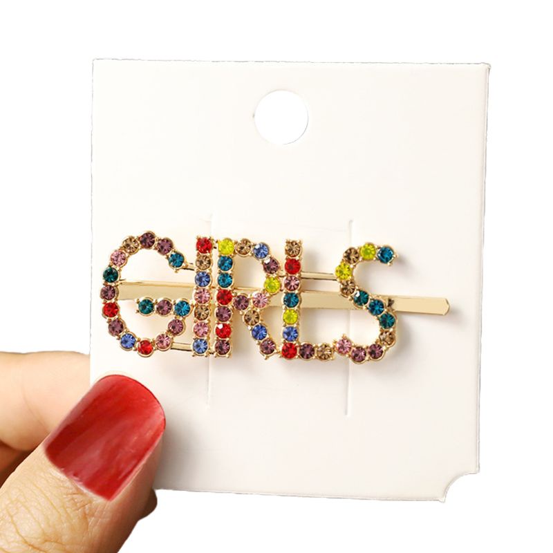 Flgo Kẹp Tóc Đính Đá Chữ Cái Tiếng Anh Lấp Lánh Thời Trang Cl