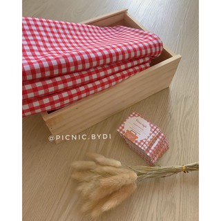 Thảm picnic caro Đỏ handmade