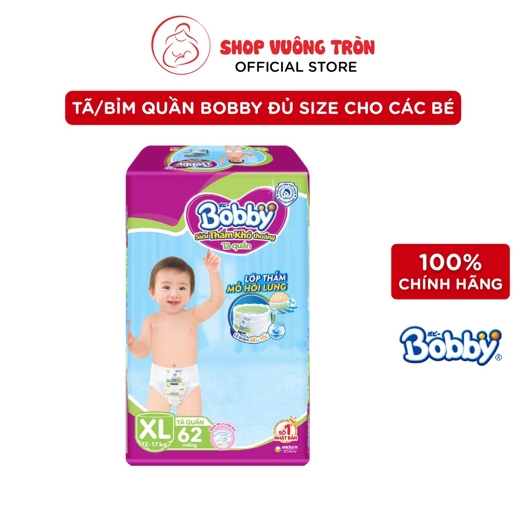 Tã/Bỉm Quần BOBBY Nhật Bản Siêu Thấm Chống Tràn, Giúp Bé Thoải Mái Vận Động Đủ Size M L XL