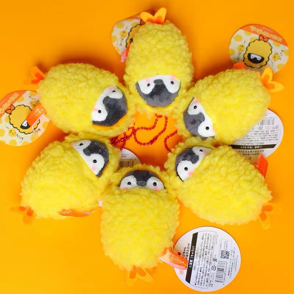 Móc khóa hình chim cánh cụt nhồi bông dễ thương phong cách nhật bản