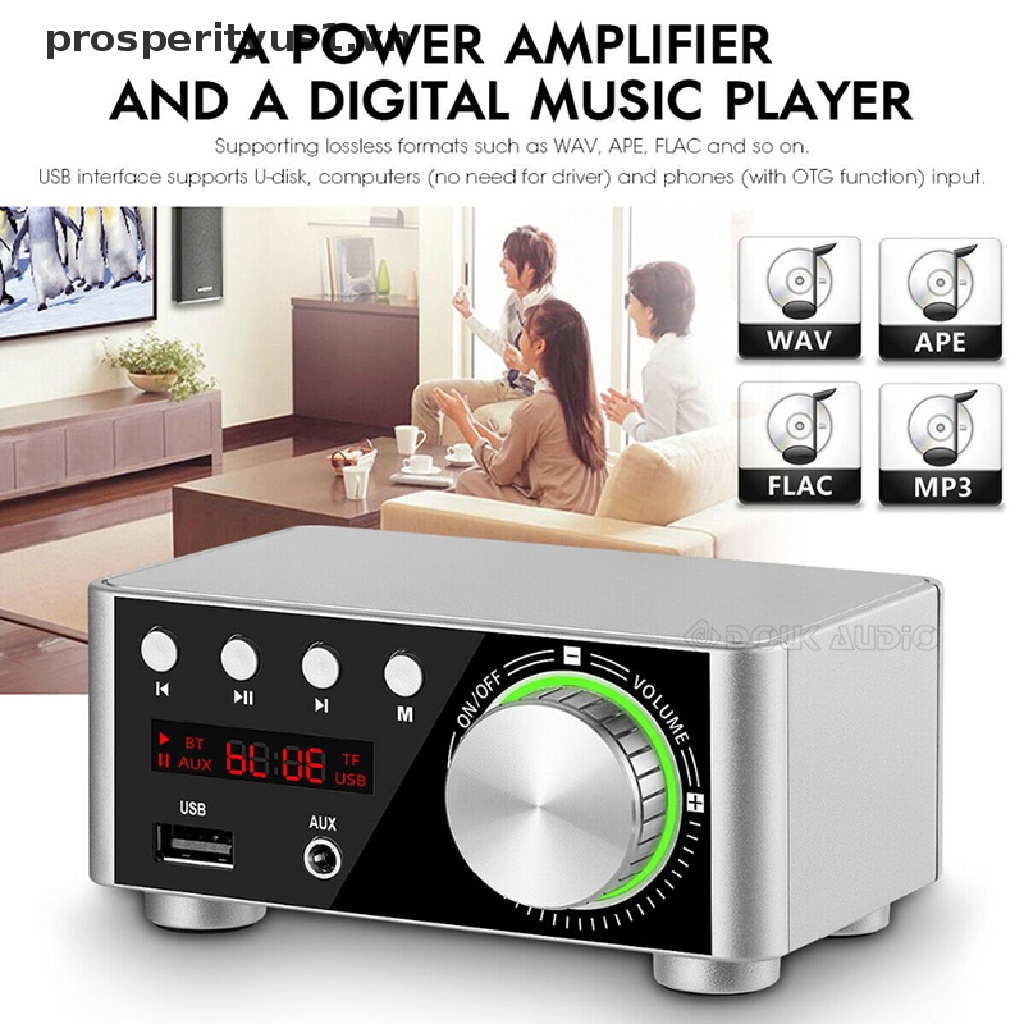 (prosperityus1) Bộ Khuếch Đại Âm Thanh Bluetooth 5.0 USB Mini Cho Xe Hơi