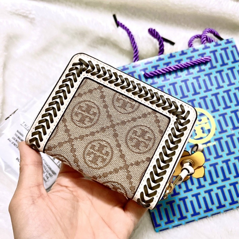 Ví thẻ Tory burch da thật nhỏ xinh, dây kéo hoa xinh lắm