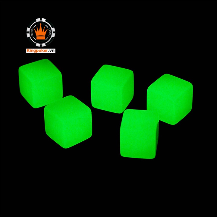 2 Viên xúc xắc trắng không số dạ quang size lớn 25mm