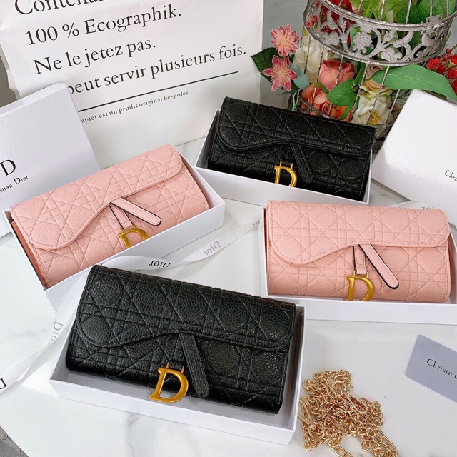 Ví chữ D có dây đeo full box