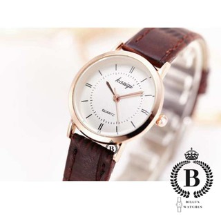 Đồng hồ nữ Kasiqi [Billux] dây da - 28mm (Đen - Nâu) [KSQMT001]