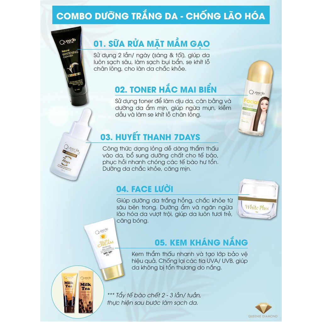Sữa rửa mặt mầm gạo Queenie skin giúp giảm nhờn ngăn ngừa mụn sạch bụi bẩn có hạt massage không tạo bọt