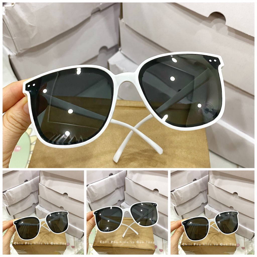 K13 - Kính mát nam nữ, mắt kiếng râm thời trang chống nắng du lịch màu trắng 2 chấm tròn ngang | BigBuy360 - bigbuy360.vn
