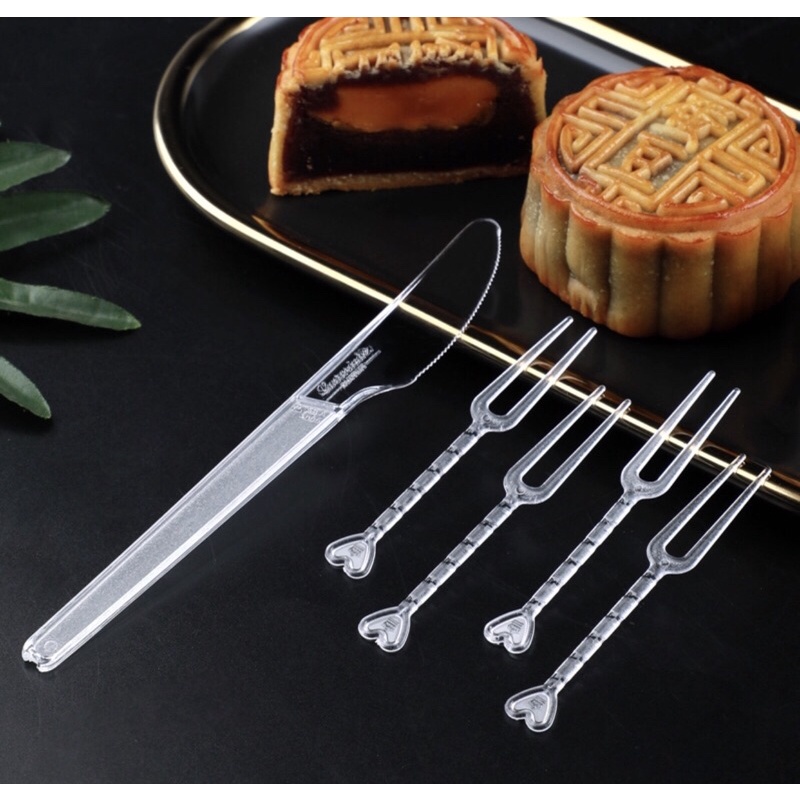 Bộ dao dĩa nĩa ăn bánh trung thu, bánh ngọt