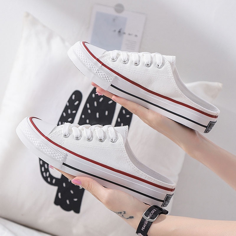 Giày Lười Vải Canvas Thời Trang Mùa Hè Năm 2021 Phong Cách Hàn Quốc Cho Nữ