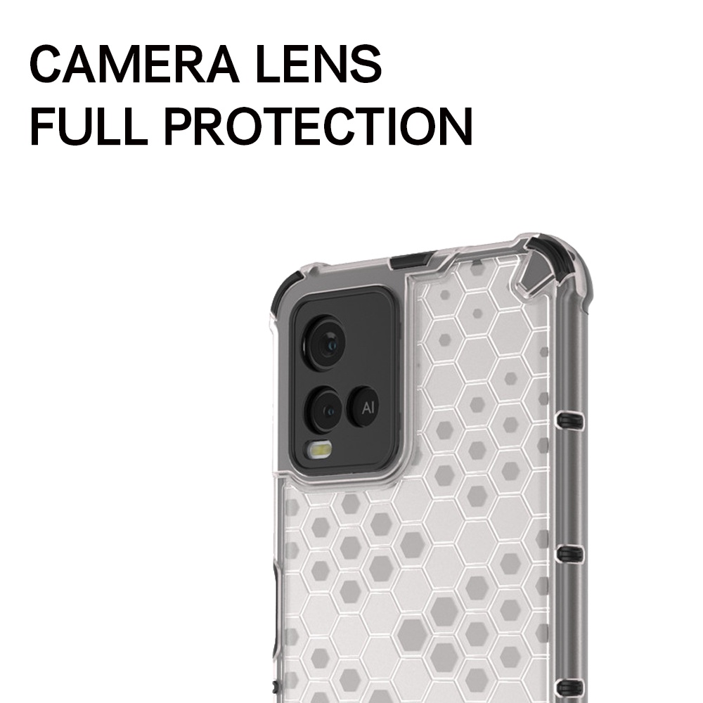 Ốp Điện Thoại PC Cứng Chống Sốc Họa Tiết Tổ Ong Trong Suốt Cho Vivo Y20 Y20i Y20s G Y21 Y73