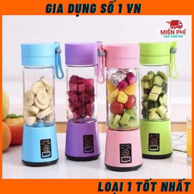 Máy Xay Sinh Tố MINI Cầm Tay [Hàng loại 1-Giá tốt nhất] Máy xay sinh tố TÍCH ĐIỆN mini 2 in 1