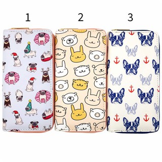 Bóp Ví Dài Cầm Tay Nữ Họa Tiết Hoạt Hình Động Vật Chó Mèo Cute Siêu Dễ Thương - Link 46 - Nana Store