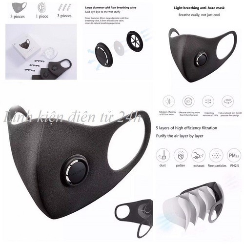 Khẩu trang Xiaomi SmartMi KN95 chống bụi mịn PM 2.5 | BigBuy360 - bigbuy360.vn