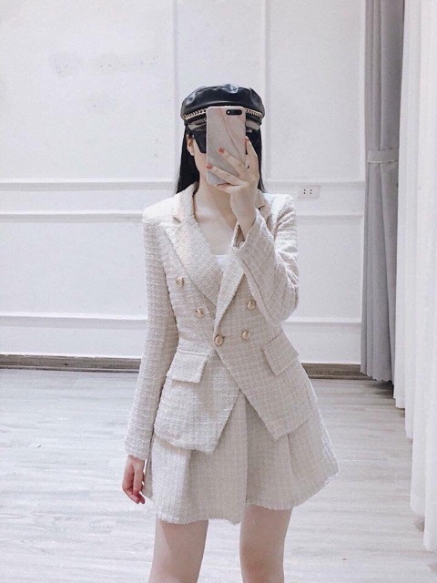 Set vest dạ hàng thiết kế