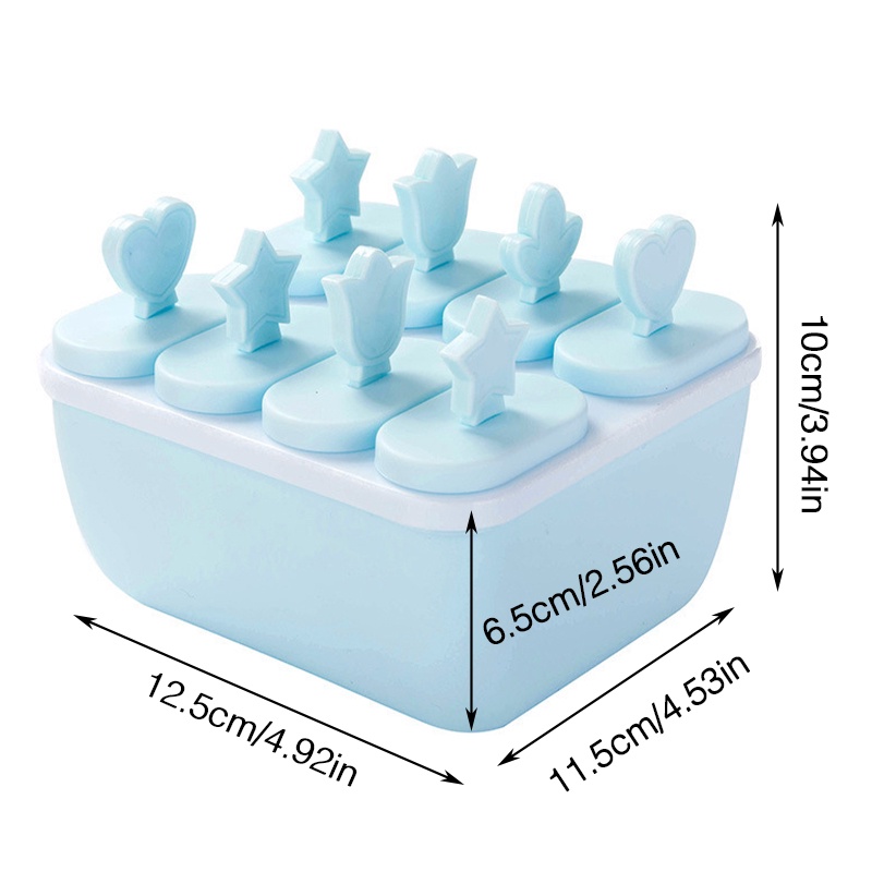 Khuôn Làm Kem 8 Ngăn Có Nắp Đậy Tiện Dụng