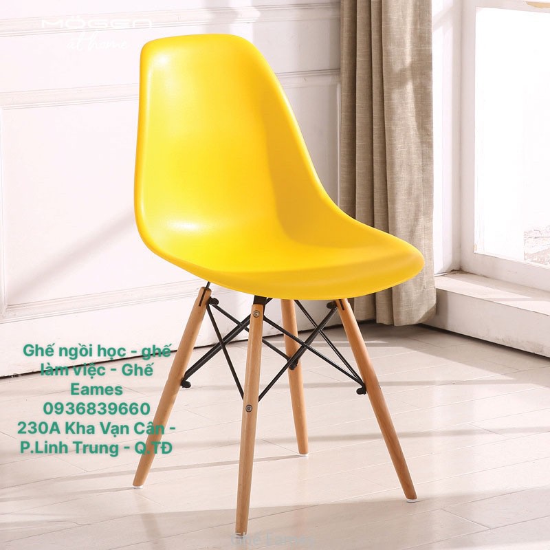 Ghế nhựa chân gỗ nhập khẩu EAMES cao cấp đủ màu TC046