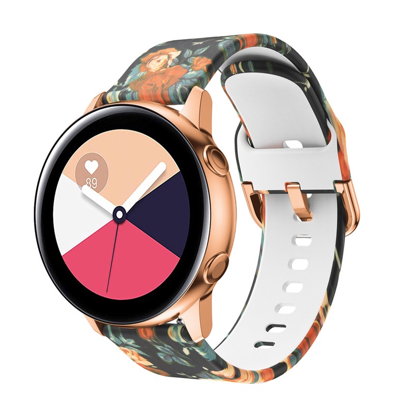 Dây Đeo Silicon 20Mm 22mm In Họa Tiết Độc Đáo Cho Đồng Hồ Thông Minh Huawei Watch 3 / 2 Pro GT 2e Samsung Galaxy Watch 4 3 Active 2 S3 S2