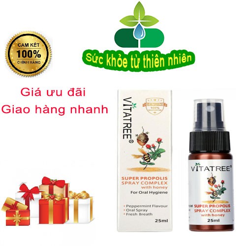 Xịt Keo Ong Vitatree Super Propolis Spray Manuka Honey 25ml