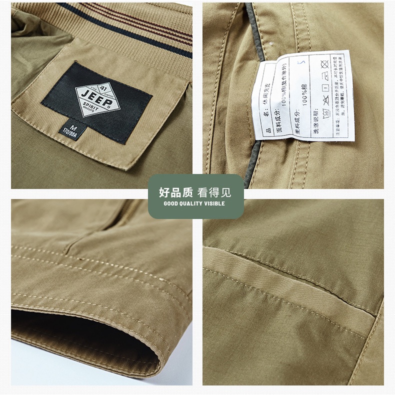 JEEP SPIRIT 1941 ESTD Thu Đông Áo khoác nam Áo khoác quân đội Áo khoác nam rộng thùng thình bông Windproof Jacket Cộng với kích thước 6XL