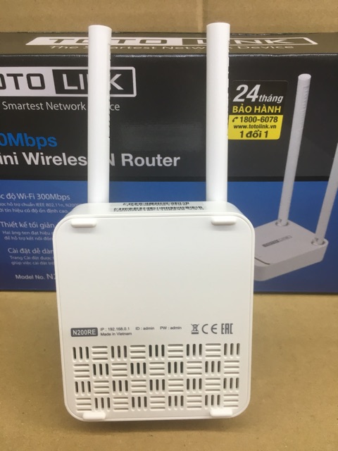 Bộ phát Wifi 300Mbps ToToLink N200RE-V3 (Trắng) - HÃNG PHÂN PHỐI CHÍNH THỨC