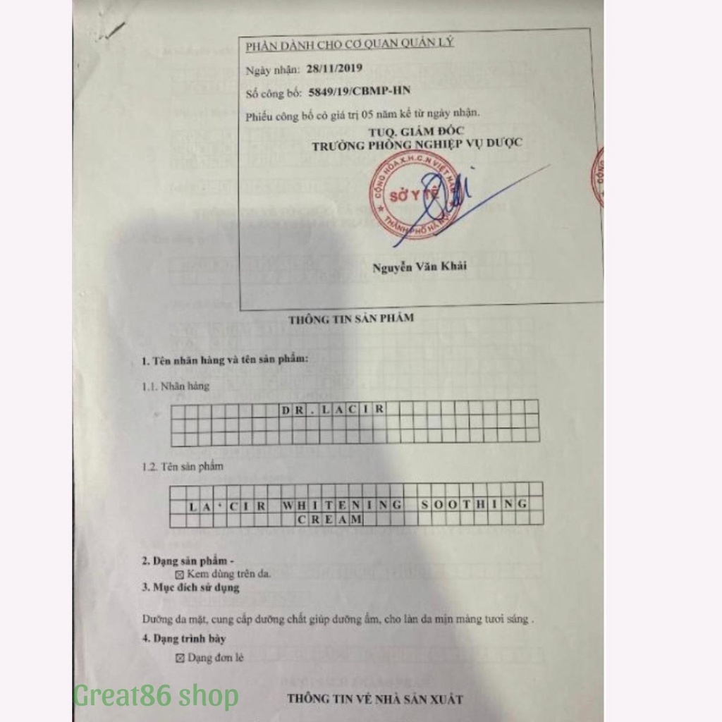 Kem dưỡng trắng da great86 kem dưỡng ẩm Dr lacir kem dưỡng Lacir Cream ban đêm làm chậm quá trình lão hóa mờ nếp nhăn