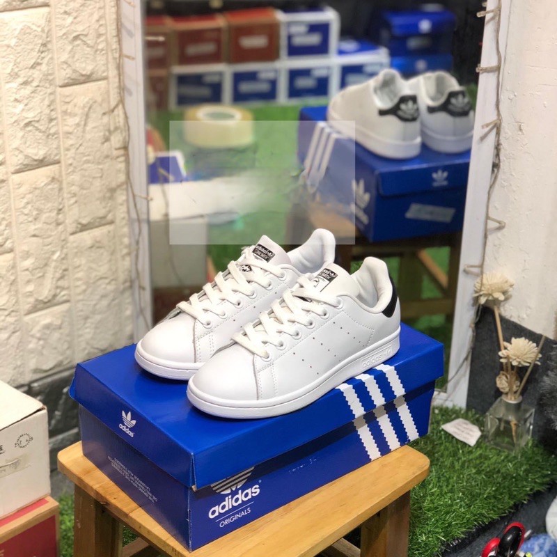 (Video cận cảnh) Giày thể thao sneaker stan smith gót đen