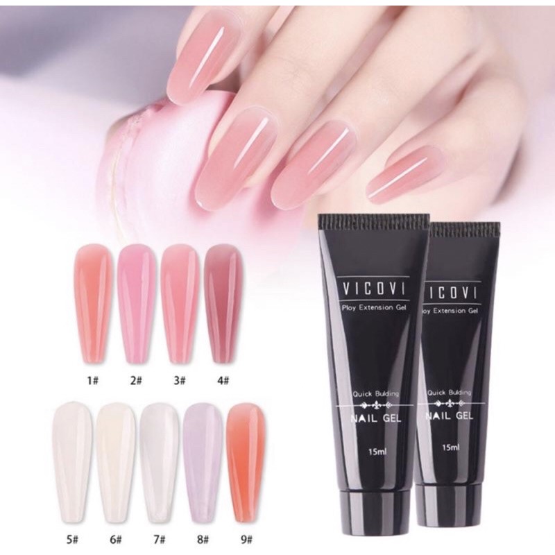 Poly extension gel (gel gum) nối dài móng nail VICOVI 30ml