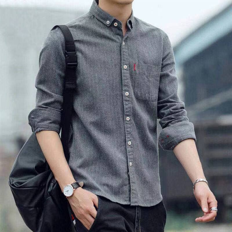 Áo sơ mi nam dài tay sọc dọc phong cách Hàn Quốc 4 kiểu lựa chọn S-4Xl