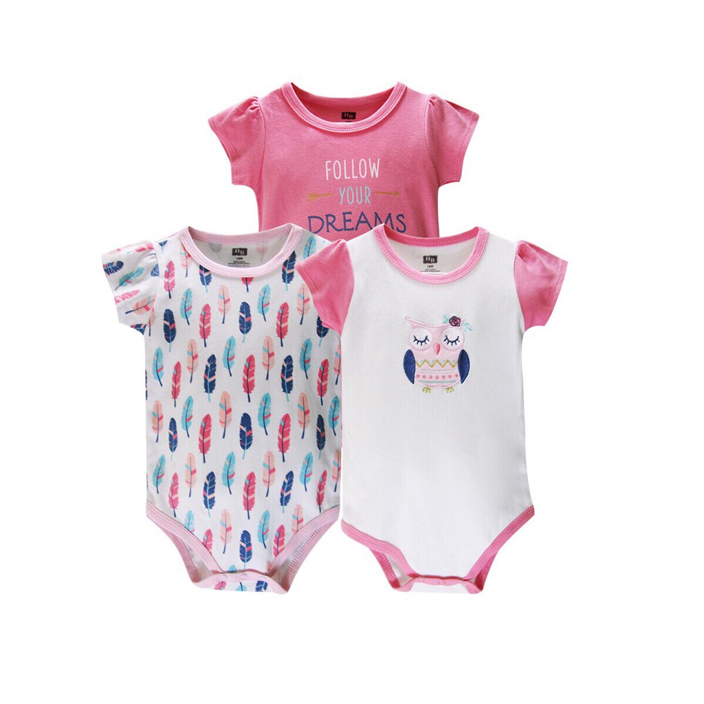 [Mã SKAMLTSM9 giảm 10% đơn 99K] Set 3 Bodysuit Cộc Tay Xuất Dư Đẹp Cho Bé Trai & Gái Từ 3-13kg