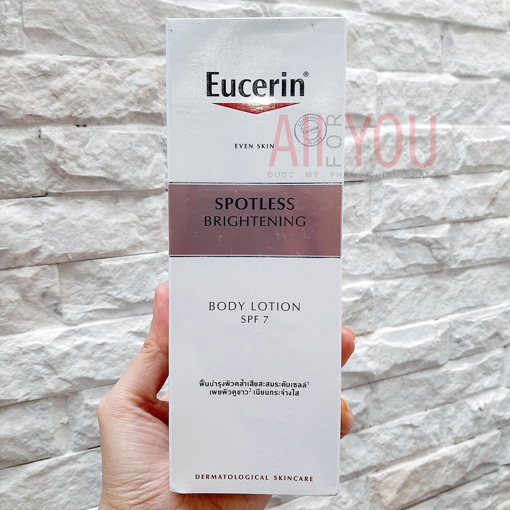 Eucerin Spotless Brightening Body Lotion SPF 7 250mL -  Sữa Dưỡng Thể Làm Sáng Da.