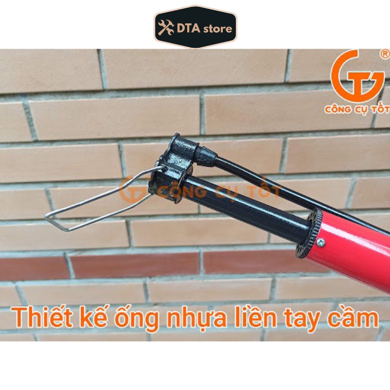 Bơm tay xe đạp - xe máy loại ống to màu đỏ