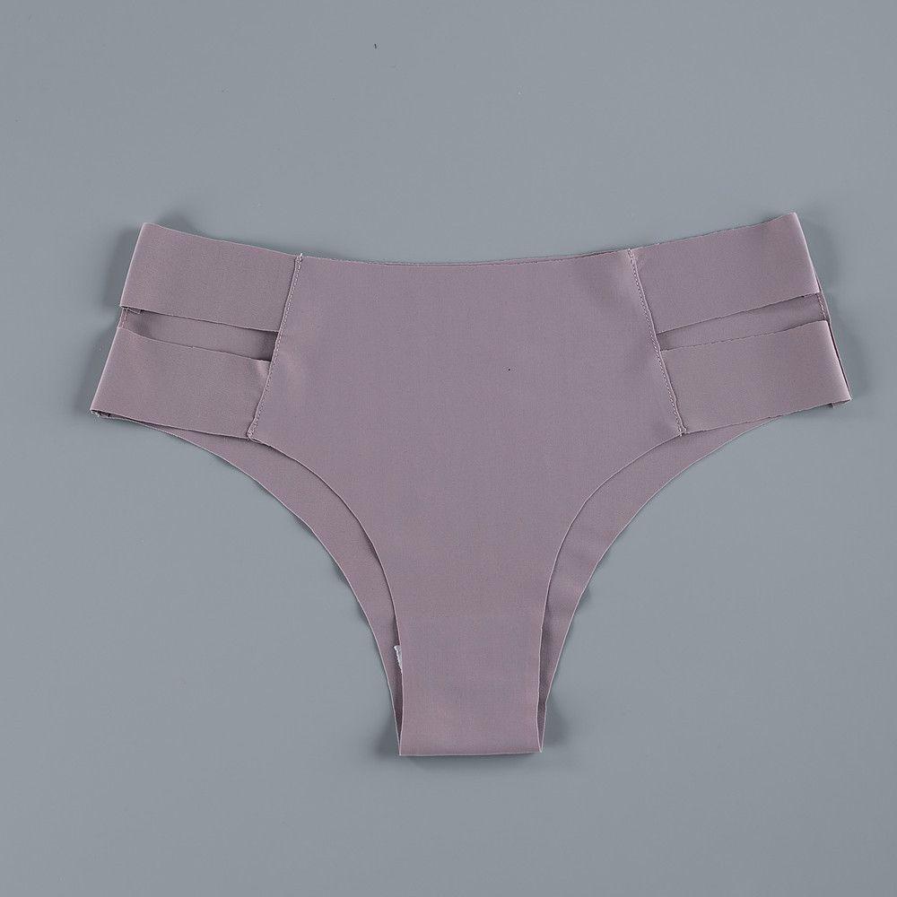 OCEANMAP Quần Lót Lụa Thoáng Khí Không Đường May Màu Sắc Đơn Giản Quyến Rũ Cho