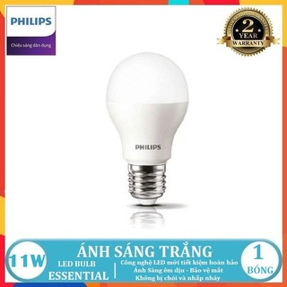 BÓNG ĐÈN LED BULB PHILIPS ESSENTIAL 11W E27 A60 ( TIẾT KIỆM ĐIỆN NĂNG - 2 MÀU ÁNH SÁNG LỰA CHỌN TRẮNG VÀ VÀNG )