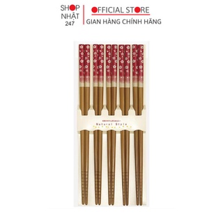 Bộ 5 đũa mẫu hoa đỏ Kokubo - Hàng nội địa Nhật Bản