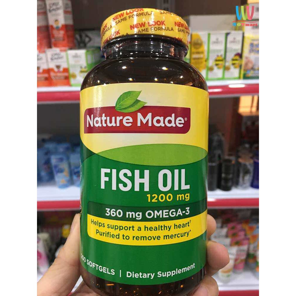 Dầu cá Omega 3 Nature Made Fish oil 1200mg hộp 200 viên