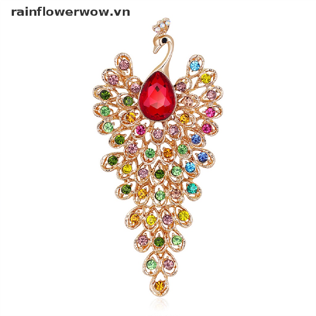 Ghim Cài Áo Hình Con Công Có 3 Màu