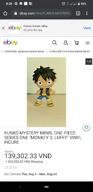 Mô hình nhân vật Luffy - One Piece chính hãng Funko